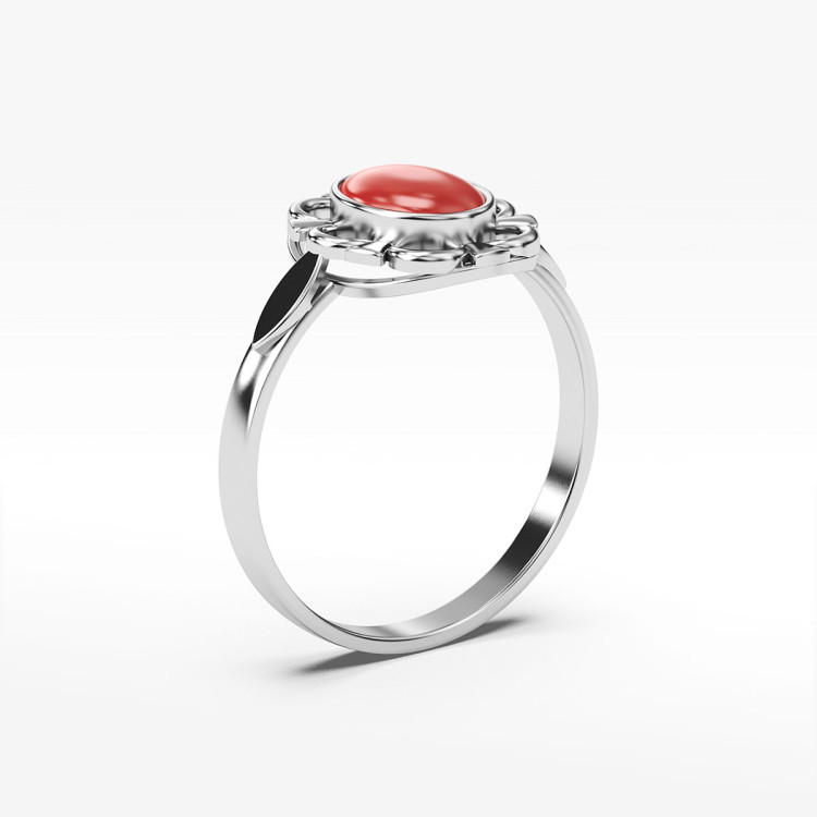 Pierścionek ze złota z koralem