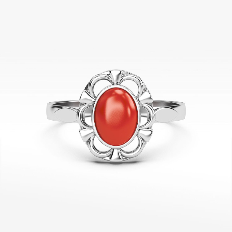 Pierścionek ze złota z koralem