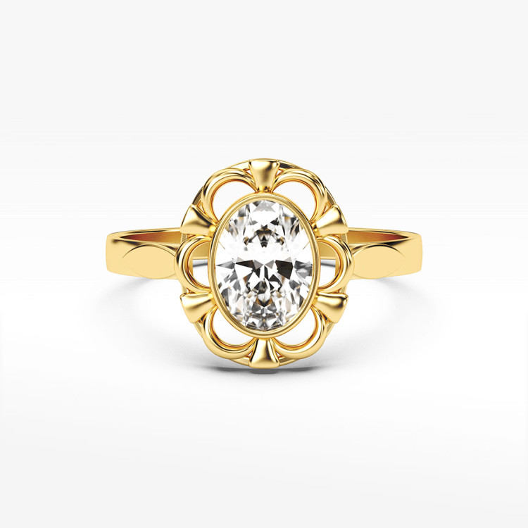 Pierścionek ze złota z białą cyrkonią