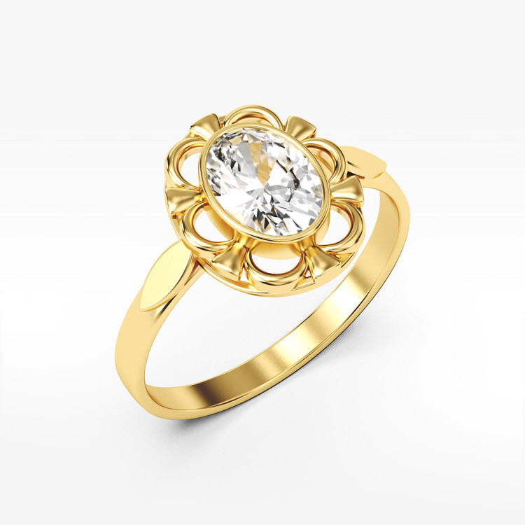 Pierścionek ze złota z białą cyrkonią