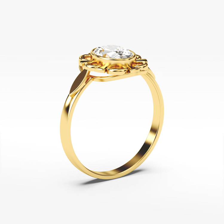 Pierścionek ze złota z białą cyrkonią