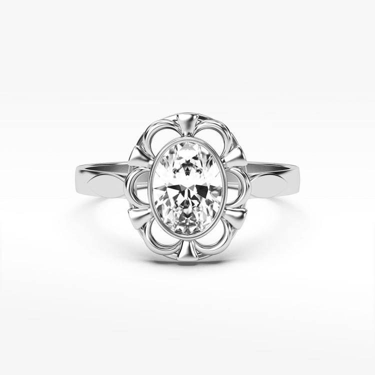 Pierścionek ze złota z białą cyrkonią