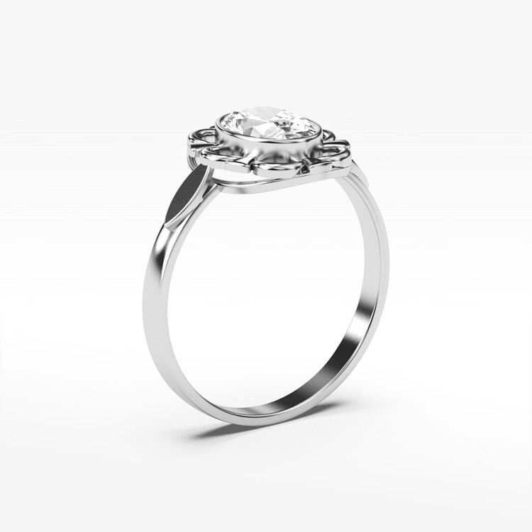 Pierścionek ze złota z białą cyrkonią