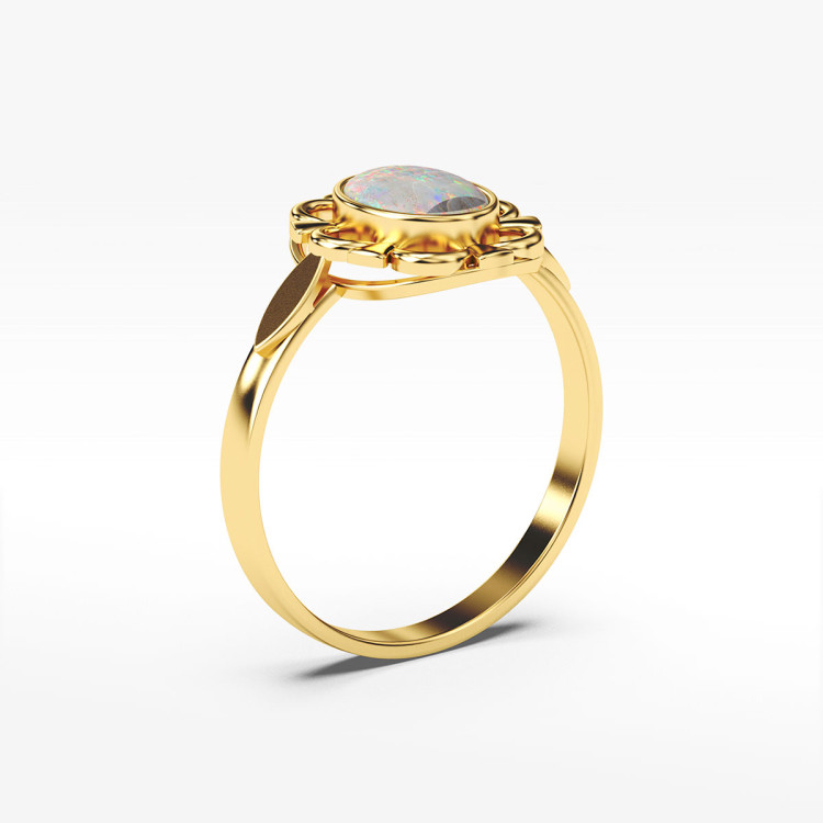 Pierścionek ze złota z opalem