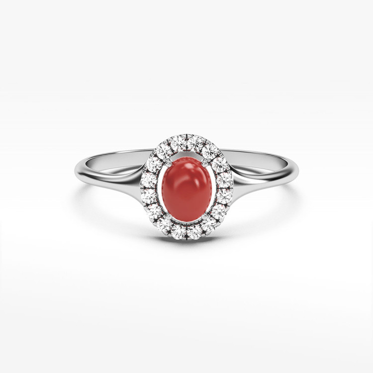 Pierścionek ze złota z koralem