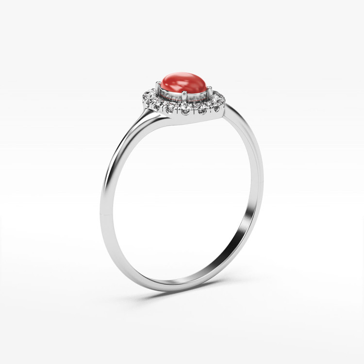 Pierścionek ze złota z koralem