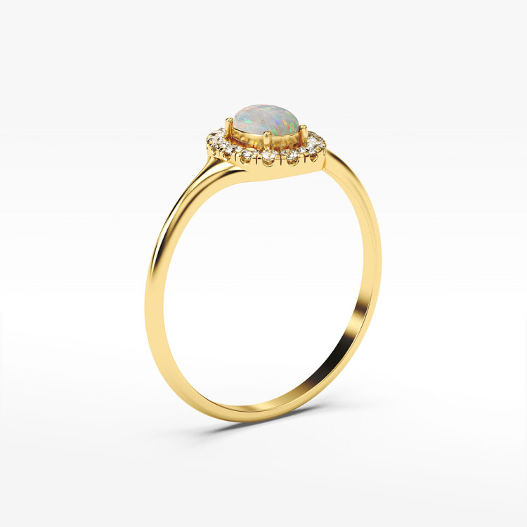 Pierścionek ze złota z opalem