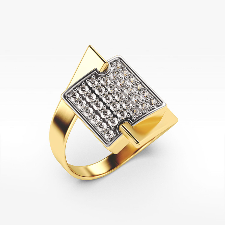 Pierścionek ze złota z cyrkoniami