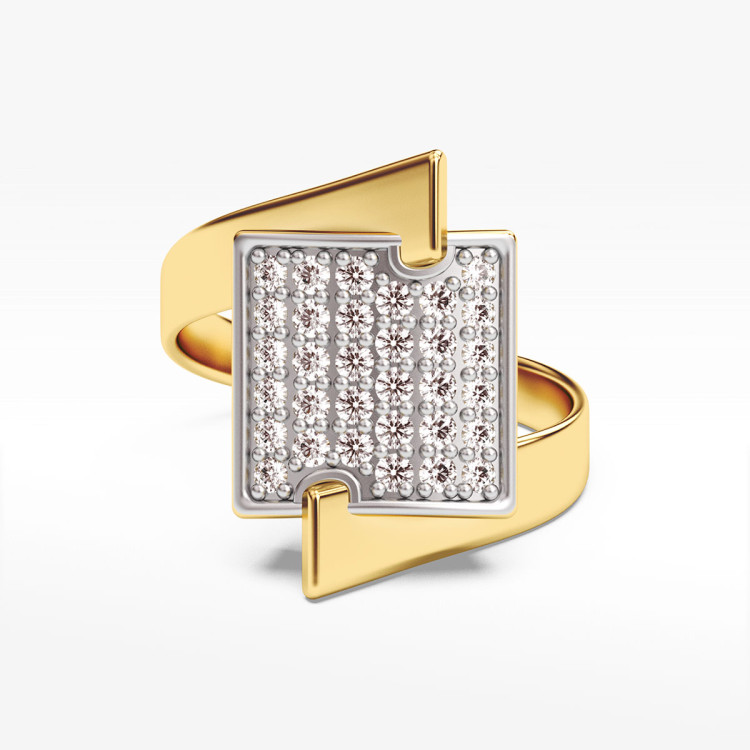 Pierścionek ze złota z cyrkoniami