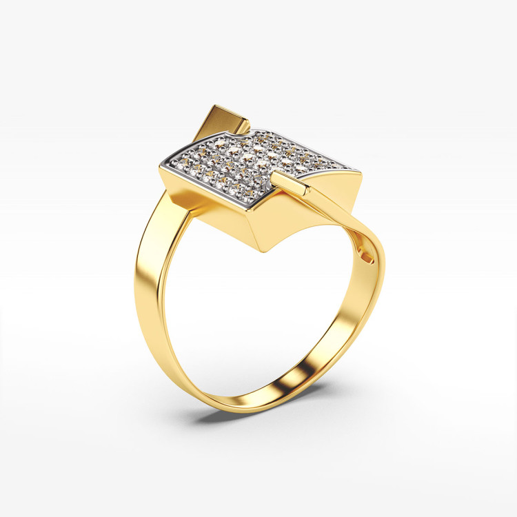 Pierścionek ze złota z cyrkoniami