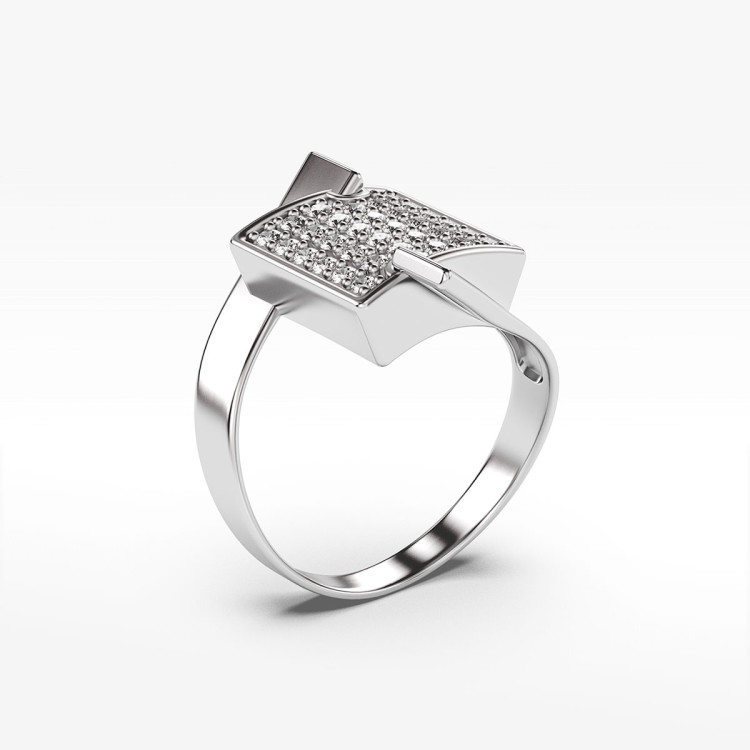 Pierścionek ze złota z cyrkoniami