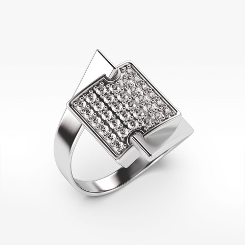 Pierścionek ze złota z cyrkoniami