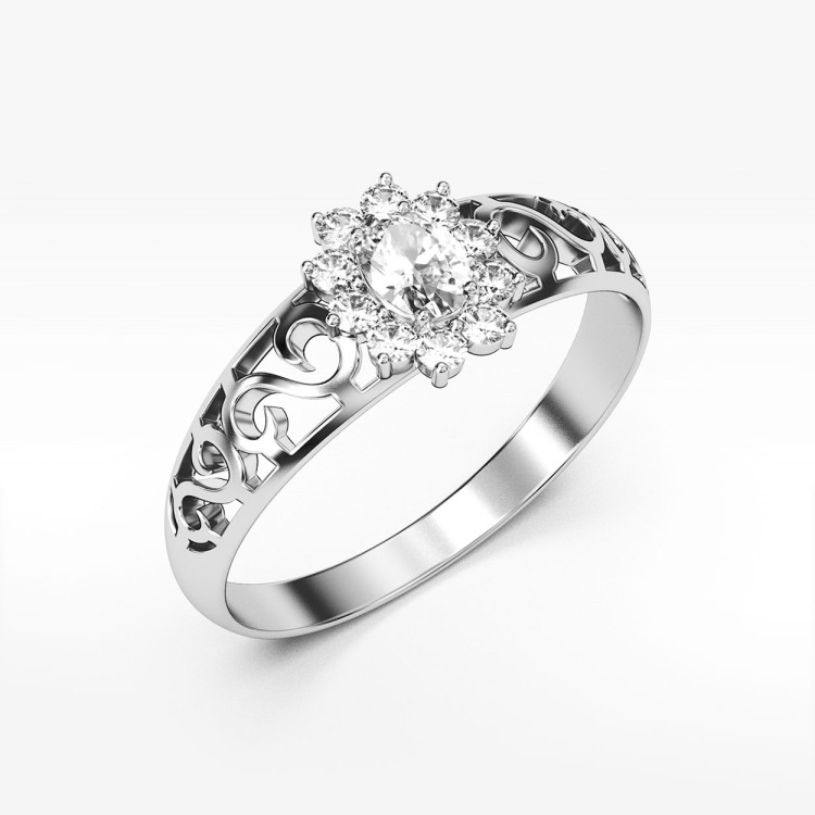 Pierścionek ze złota z cyrkoniami