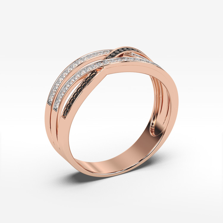 Pierścionek z czarnymi diamentami