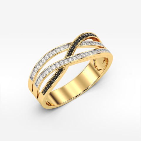 Pierścionek z czarnymi diamentami