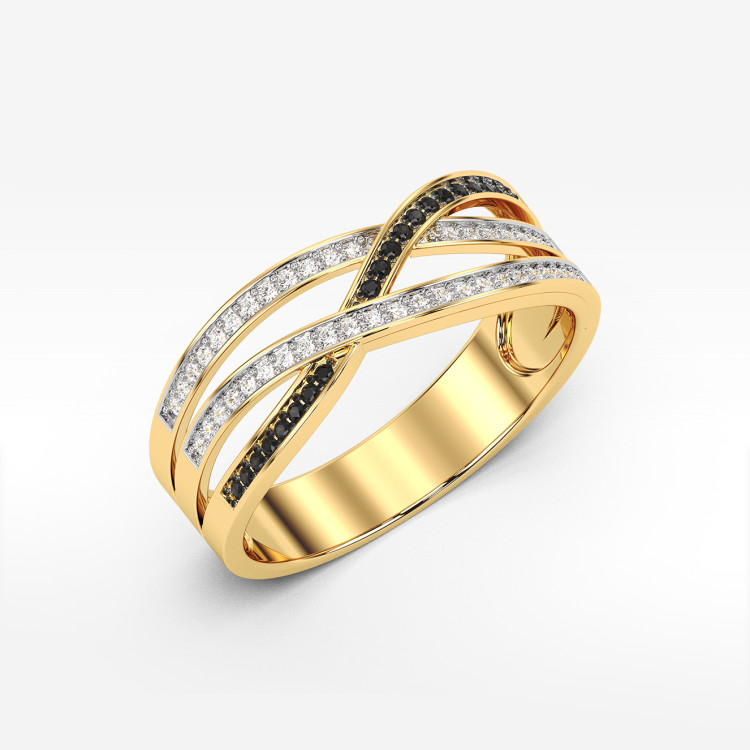 Pierścionek z czarnymi diamentami