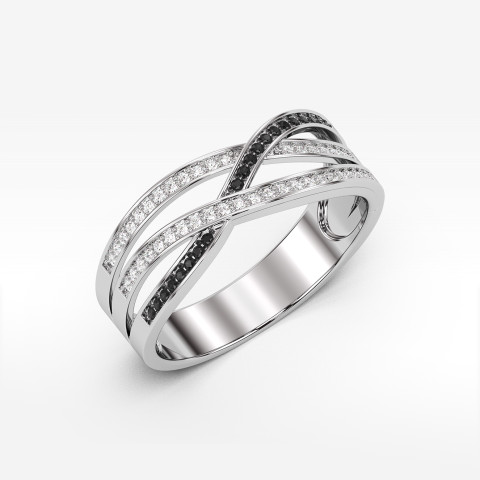 Pierścionek z czarnymi diamentami