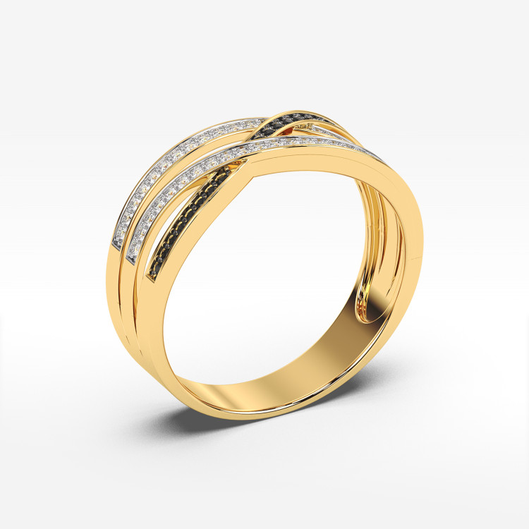 Pierścionek z czarnymi diamentami