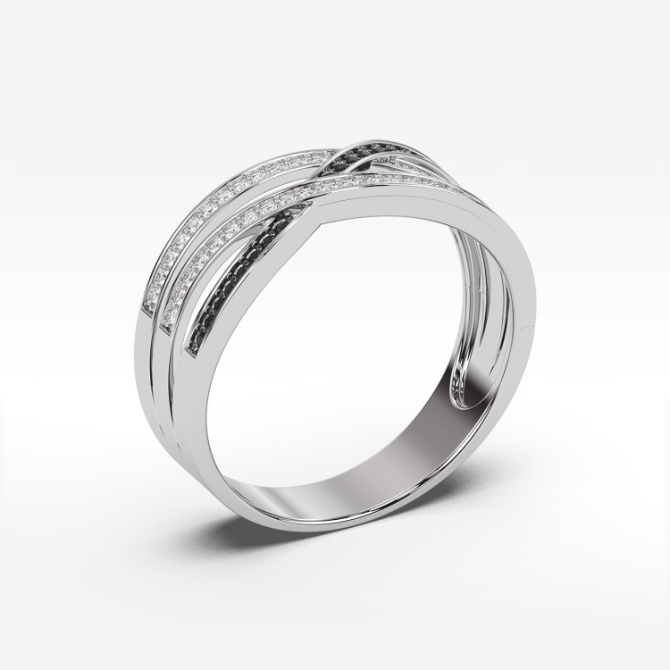 Pierścionek z czarnymi diamentami