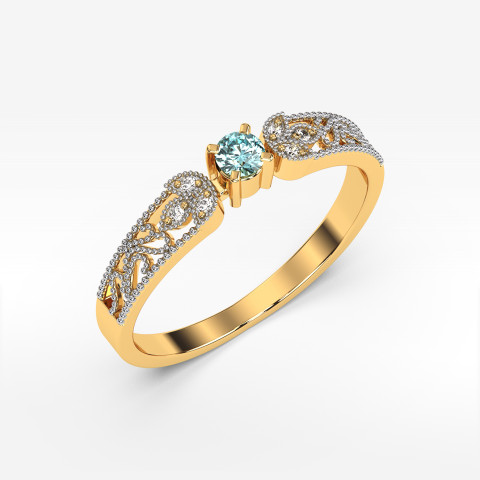 Pierścionek z diamentami i topazem
