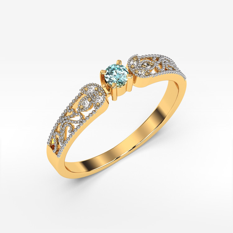 Pierścionek z diamentami i topazem