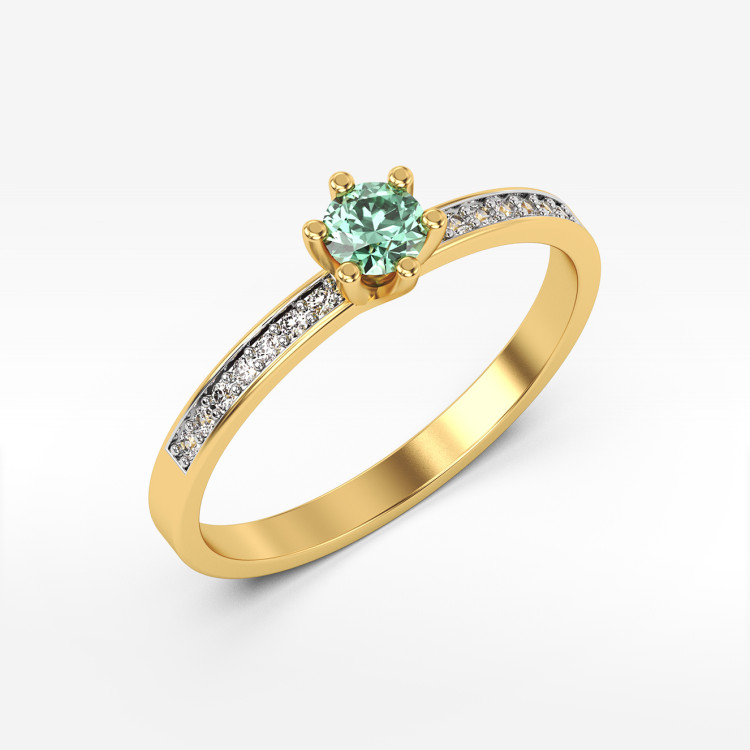 Pierścionek z szmaragdem i diamentami