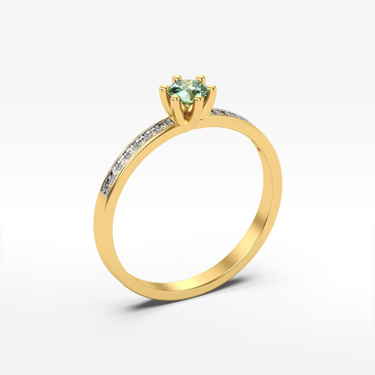 Pierścionek z szmaragdem i diamentami