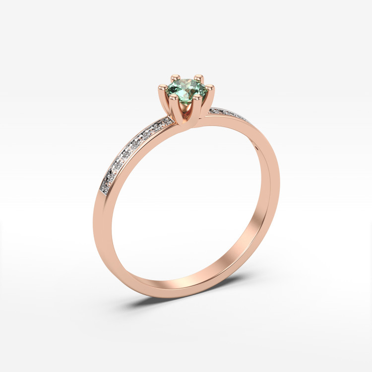 Pierścionek z szmaragdem i diamentami