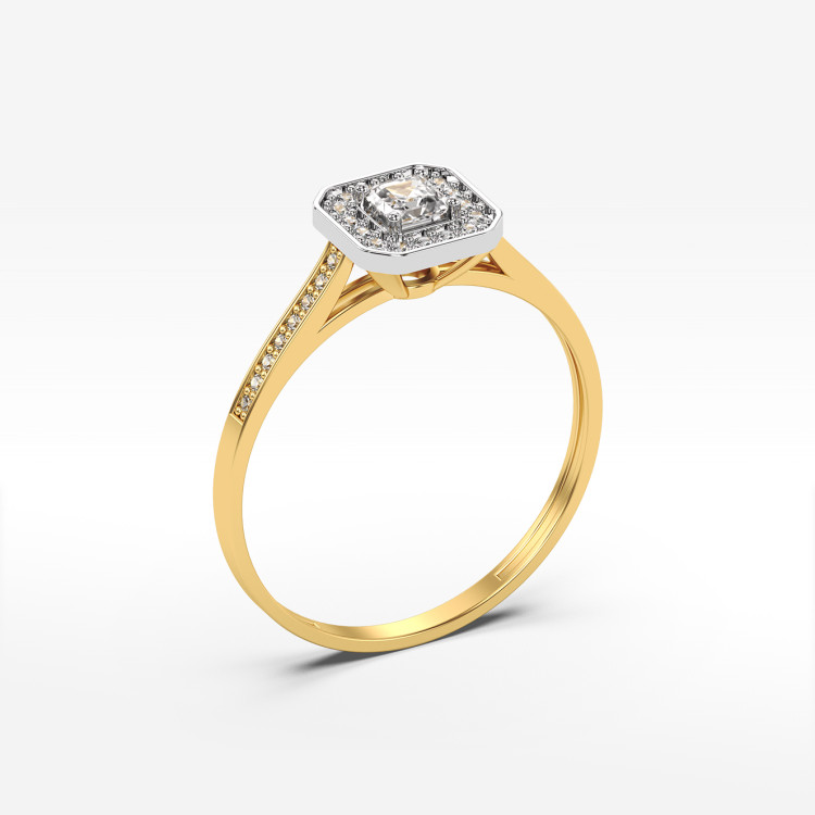 Pierścionek ze złota z diamentami