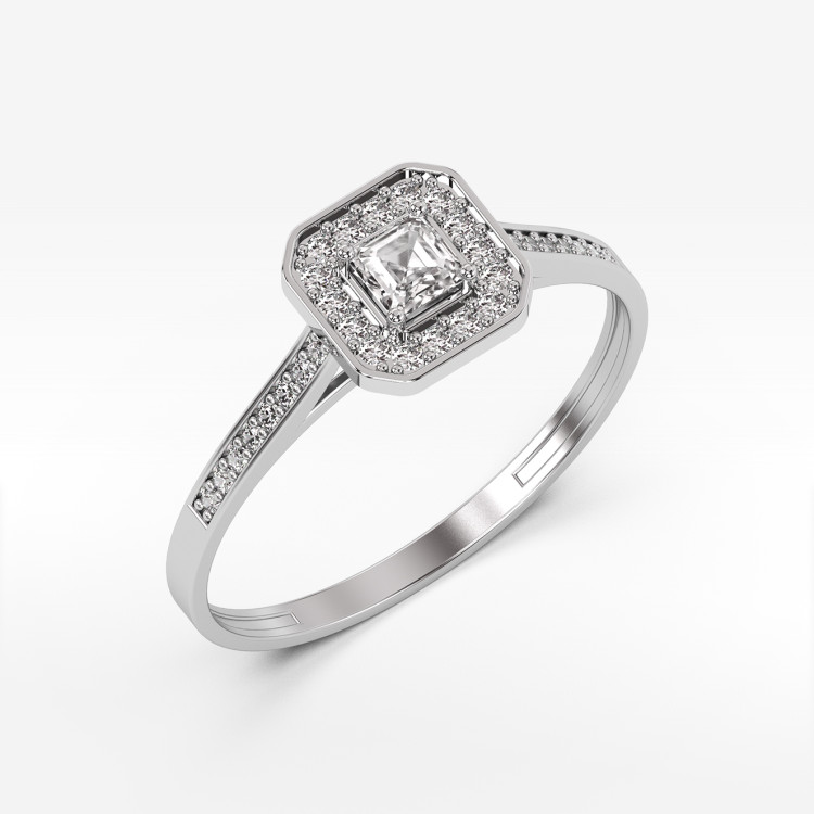 Pierścionek ze złota z diamentami