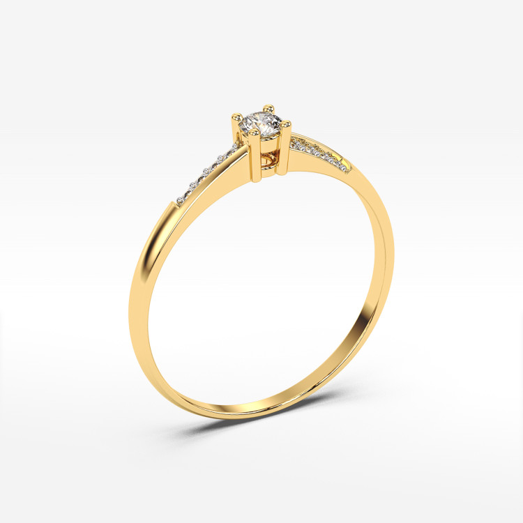 Pierścionek ze złota z diamentami