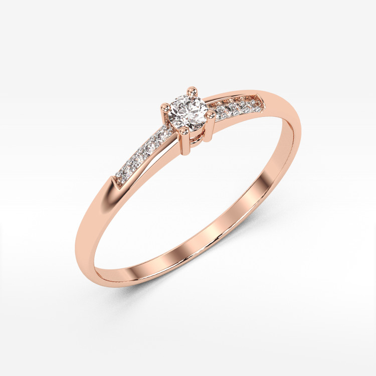 Pierścionek ze złota z diamentami