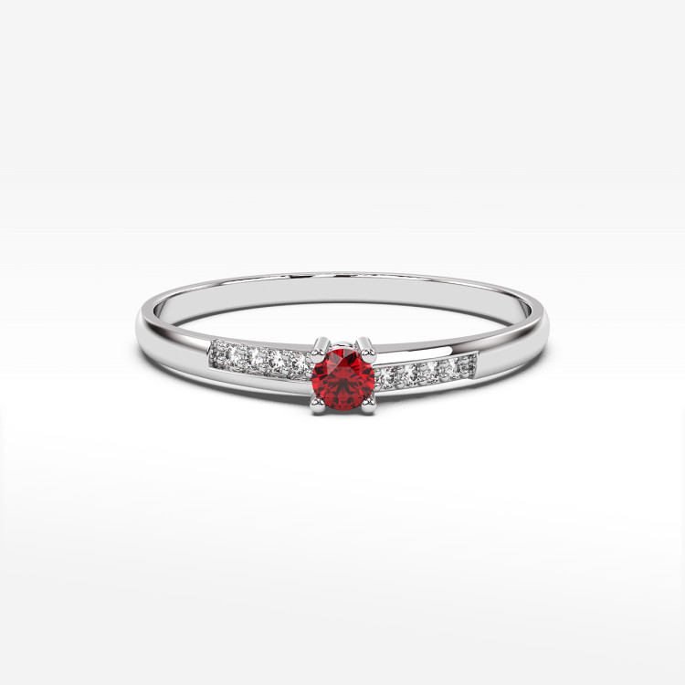 Pierścionek ze złota z rubinem i diamentami