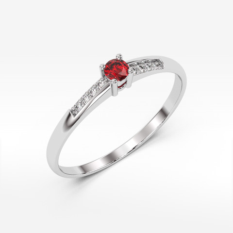 Pierścionek ze złota z rubinem i diamentami