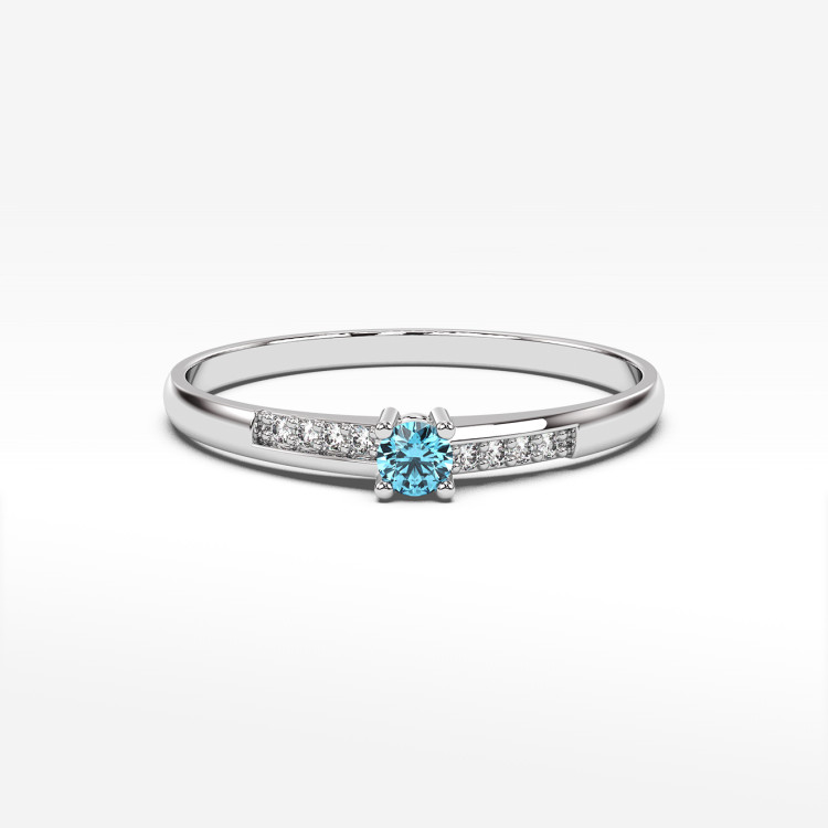 Pierścionek ze złota z topazem i diamentami