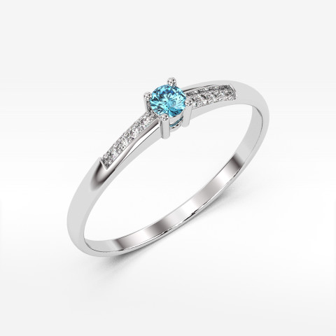 Pierścionek ze złota z topazem i diamentami