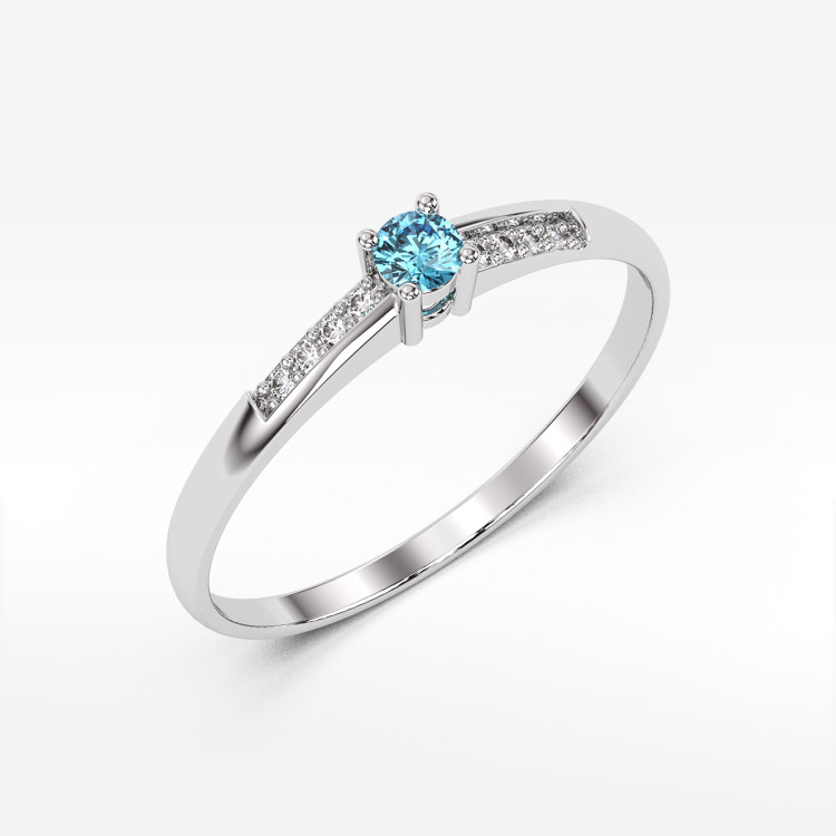 Pierścionek ze złota z topazem i diamentami