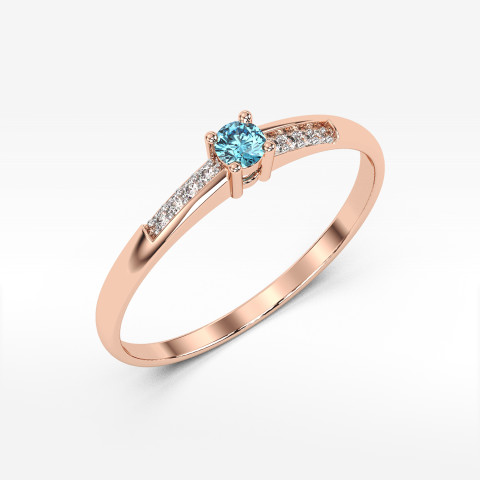 Pierścionek ze złota z topazem i diamentami