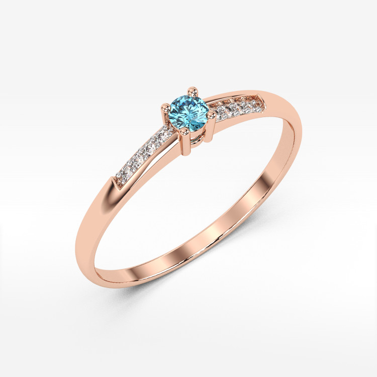 Pierścionek ze złota z topazem i diamentami