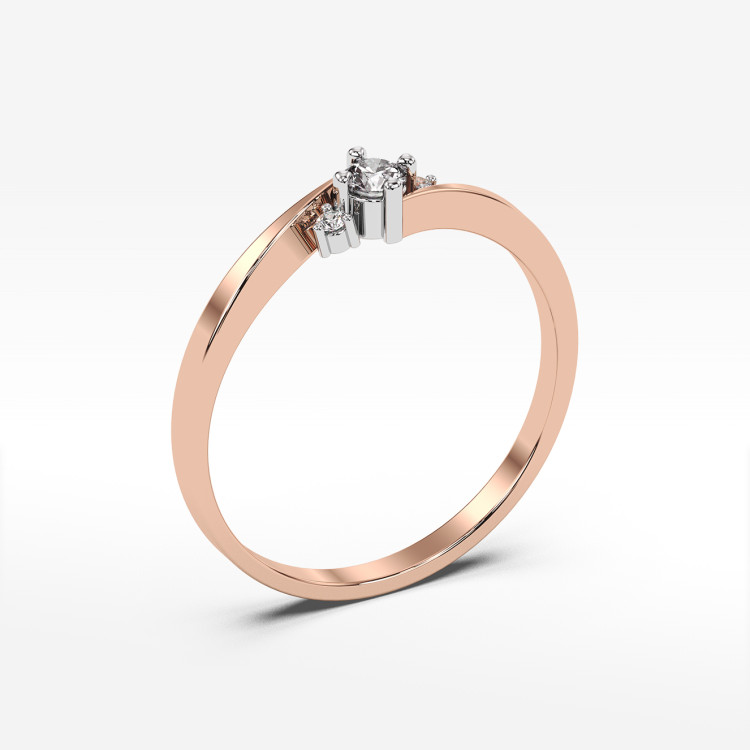 Pierścionek ze złota z diamentami