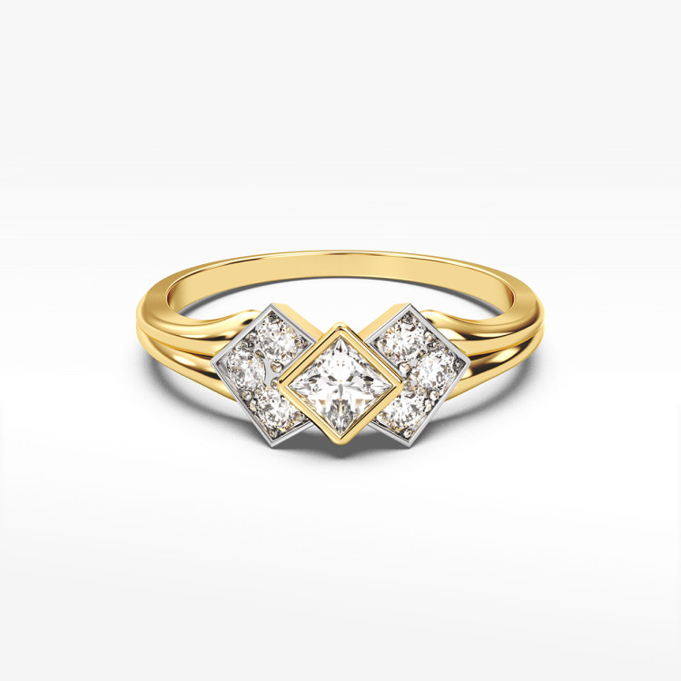 Pierścionek ze złota z cyrkoniami