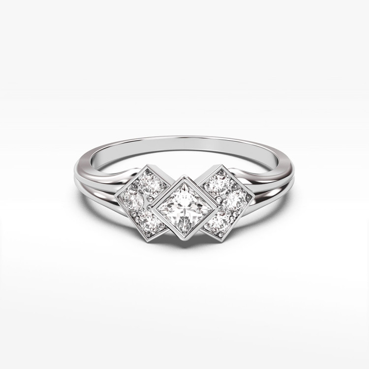 Pierścionek ze złota z cyrkoniami