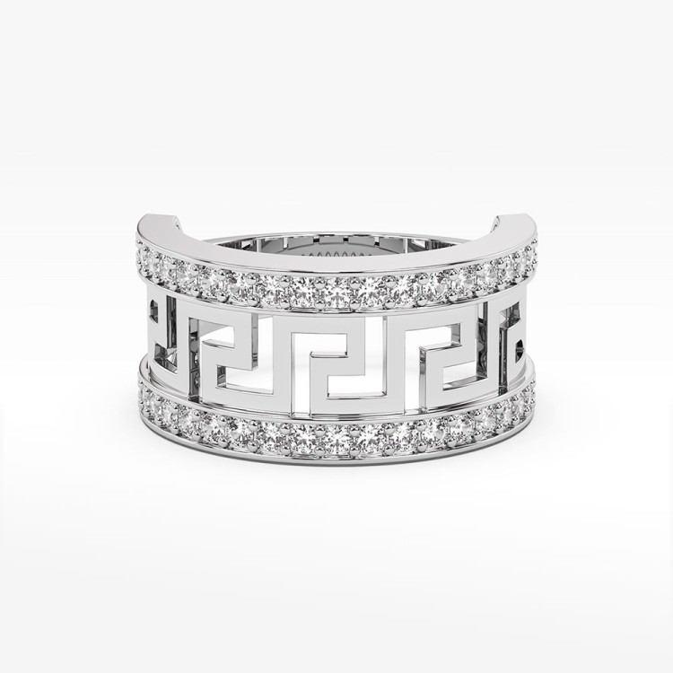 Złoty pierścionek z greckim wzorem