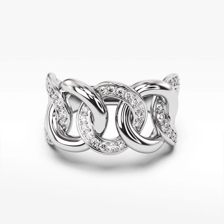 Pierścionek ze złota z białymi cyrkoniami