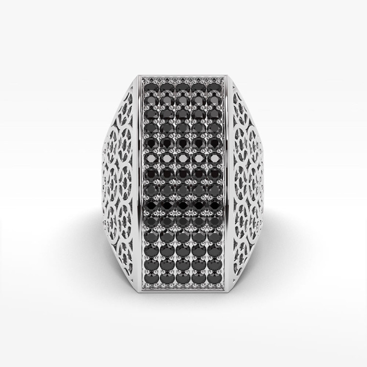 Złoty pierścionek z czarnymi cyrkoniami