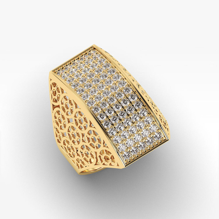 Złoty pierścionek z cyrkoniami