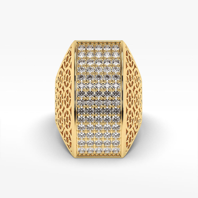 Złoty pierścionek z cyrkoniami