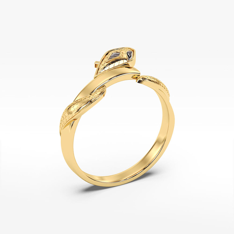 Pierścionek ze złota wąż