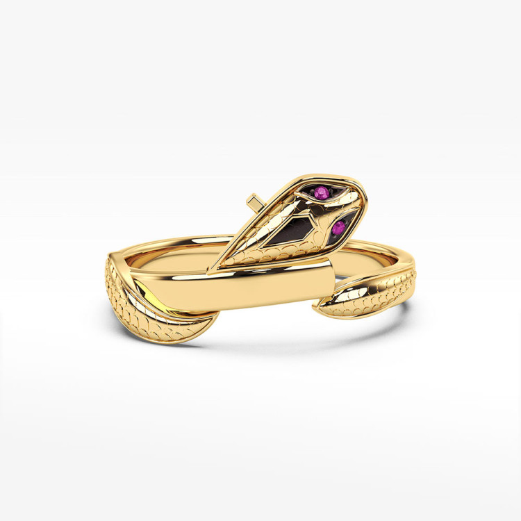 Pierścionek ze złota wąż