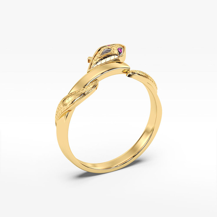 Pierścionek ze złota wąż